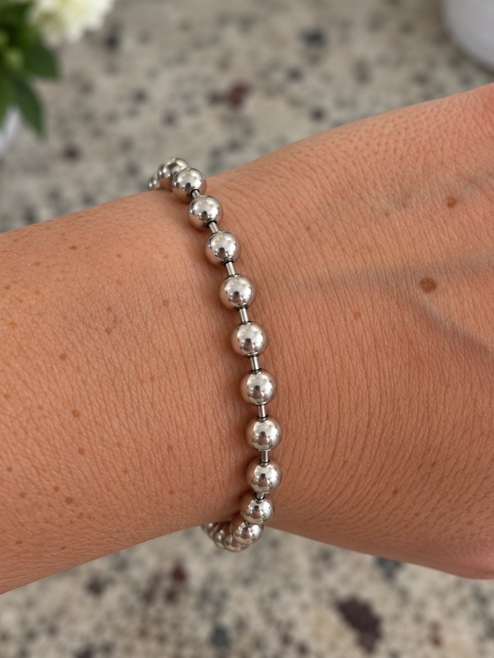 Made in Italy Sterling Silver Beaded Bracelet - 925 Silver